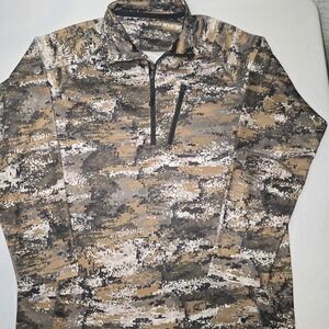 Huntworth Men's Disruption Camo Quarter Zip Long Sleeve Hunting Base Layer XL